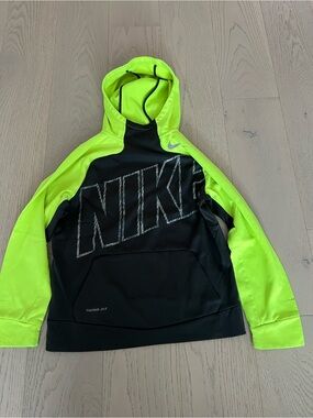 Nike Black & Neon Yellow Therma-Fit Hoodie